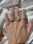 Solid Gold Angel Name Ring for Women Handmade Glitter 925 Sterling Silver Modern