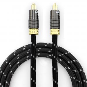 Wholesale Toslink High Quality Gold Interface Plated Textured Shell Black Knited Rope 1.2M For Audiophile Subwoofer Speaker from china suppliers