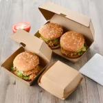 Logo Branding on Custom Printed Kraft Burger Boxes Food-Grade Disposable