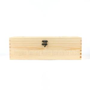 Wholesale Personalized Wooden Wine Box – Single Bottle Gift Case with Hinged Lid – Ideal for Weddings, Birthdays, and Special Occasions – Natural Wood Finish from china suppliers