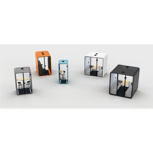 Modular Soundproof Meeting Pod White 4 Person Office Pod 100V - 240V With Safe Odorless Eco Materials