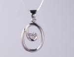 Geometric Series Round Delicate 925 Silver CZ Geometric Pendant Customizable