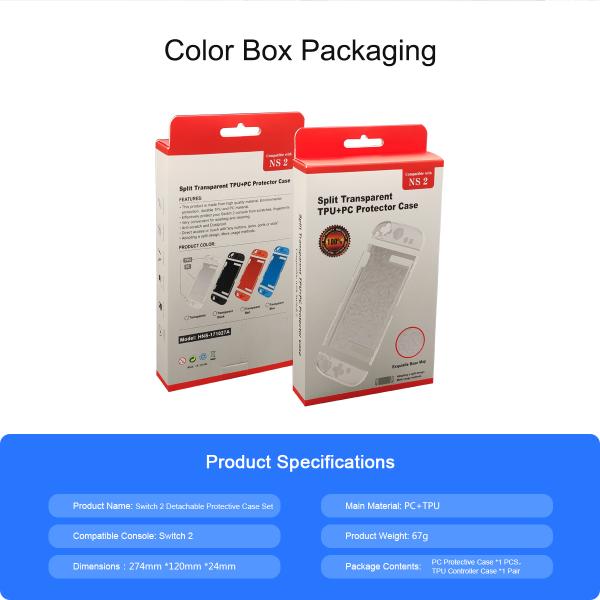 Luxury Diamond Pattern Design Split TPU Joy-Con Transparent PC Middle Frame Protective Case Kit for Nintendo Switch 2