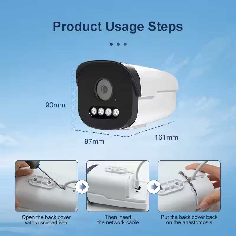 Full Color Night Vision 4MP 5MP IP Bullet Network Camera CCTV Ip66 Security Camera HD POE Color Bullet Security Camera