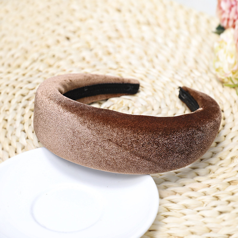 Fashion women velvet fabric padded hair hoop colorful hair headband accessories headband