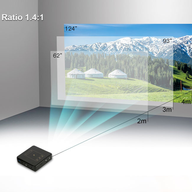 Luminus SFT10 RGB Android Touch Projector 300 Inch Big Screen Projector 0.4kg