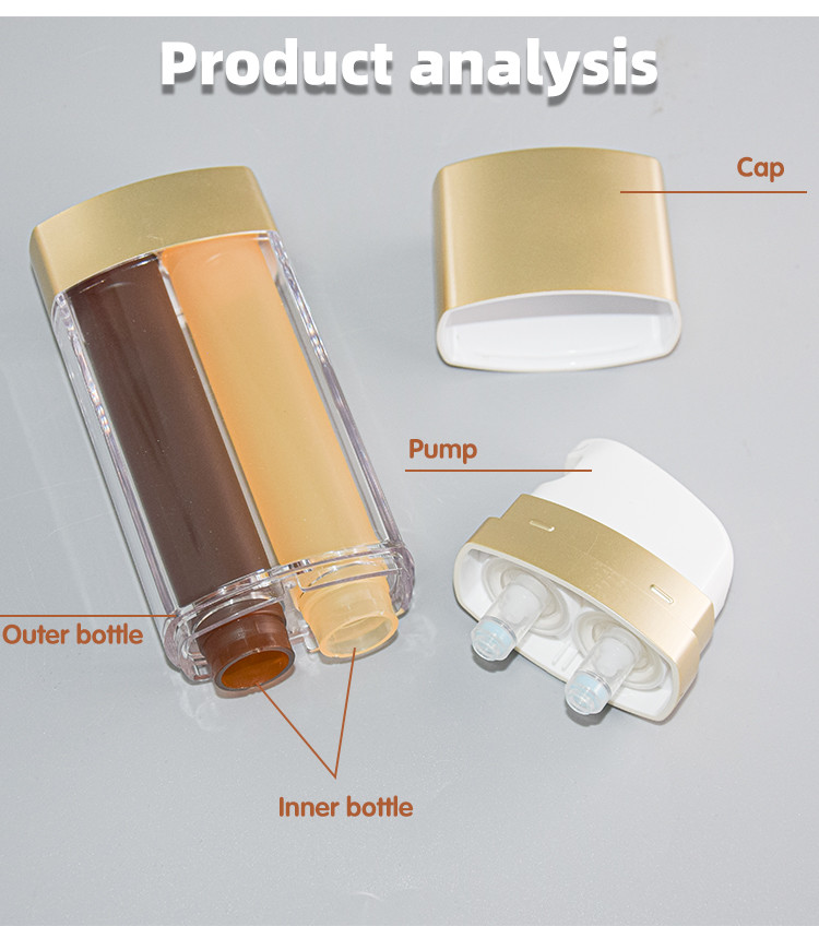 15ml+15ml Customized Color Dual Chamber Airless pump Bottle Skin Care Bottle UKA72