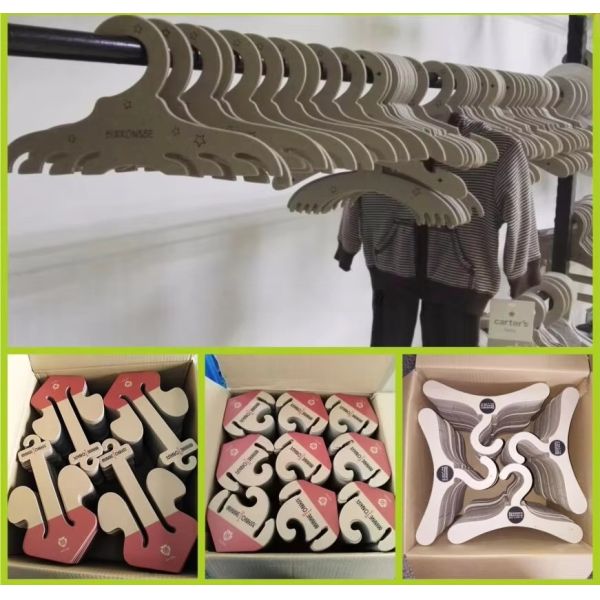 Eco-Friendly Space Saving Single and Double Layer Recycled Cardboard Hangers for Clothing Organizer