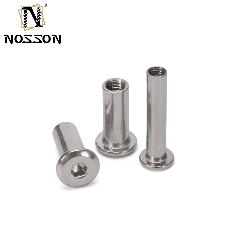 M3 M4 M5 M6 M8 M10 Furniture Connector Bolts and Nuts Steel Nickel Plated Flat Socket Head Sleeve Barrel Nut DIN Standard