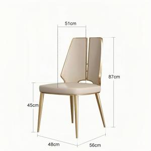Wholesale Modern Light Luxury Hotel Restaurant Furniture Stainless Steel Leather Dining Chair from china suppliers