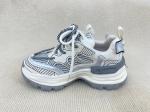 Women white fashion sneakers with mesh upper authentic leather and lacing