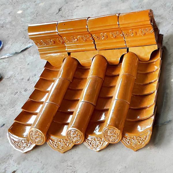 Traditional House Temple Decorative Asian Glossy Chinese Roof Tiles Ceramic