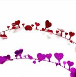 Love color strips pull flower decoration, Valentine's Day wreath love wire