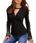 Small Batch Clothing Manufacturers Women'S Casual V - Neck Lace Twisted Long