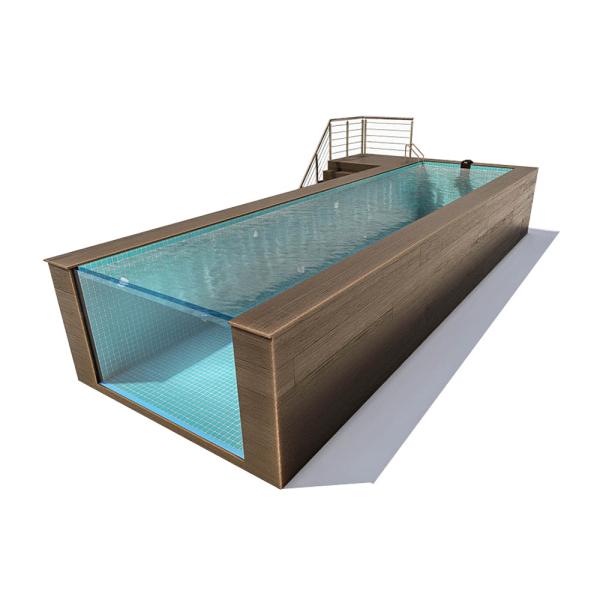 2080 Above Ground Clear Acrylic Glass Fiberglass Swimming Pool with Easy