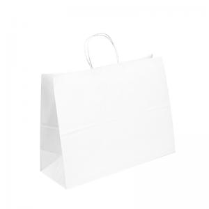 China Wholesale Boutique Paper Bags Custom Printed Logo Luxury White Paper Bag on sale