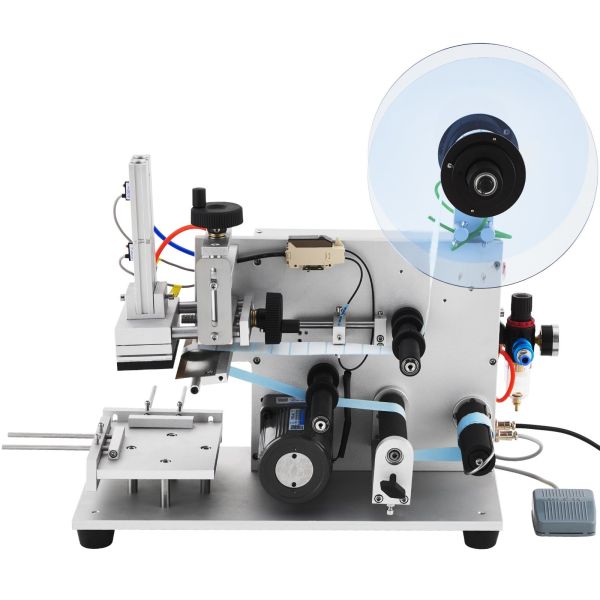 Manual Label Machine Semi-Automatic Desktop Flat Labeling Machine for Cardboard Box Flat Bottle Labeler Machine Applicator