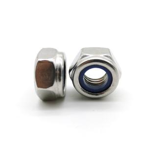 China ISO10511 SS304 Nylon Insert Lock Nuts Prevailing Torque Hexagon Thin Nuts Non Metallic Insert on sale
