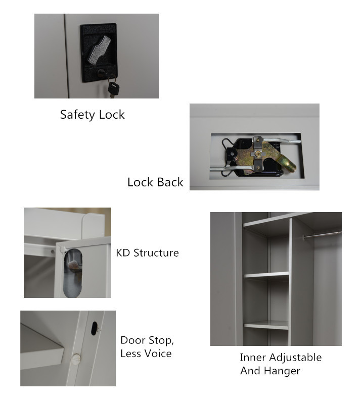 W900mm 2 Door Steel Cabinet Left Files Storage & Right Side Clothes Hanging