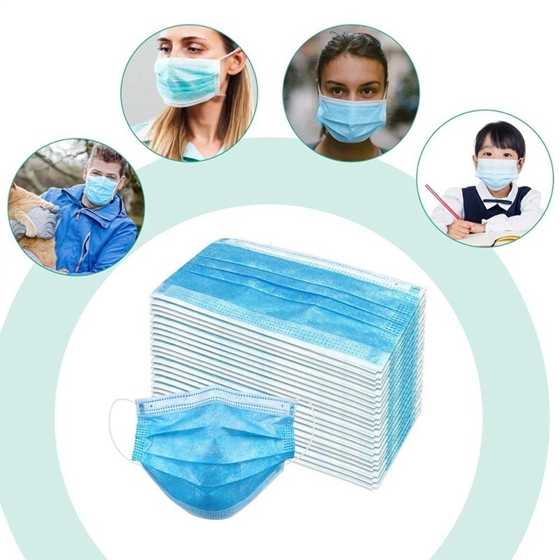 Environmental Disposable 3 Ply Face Mask With Elastic Ear Loop Durable