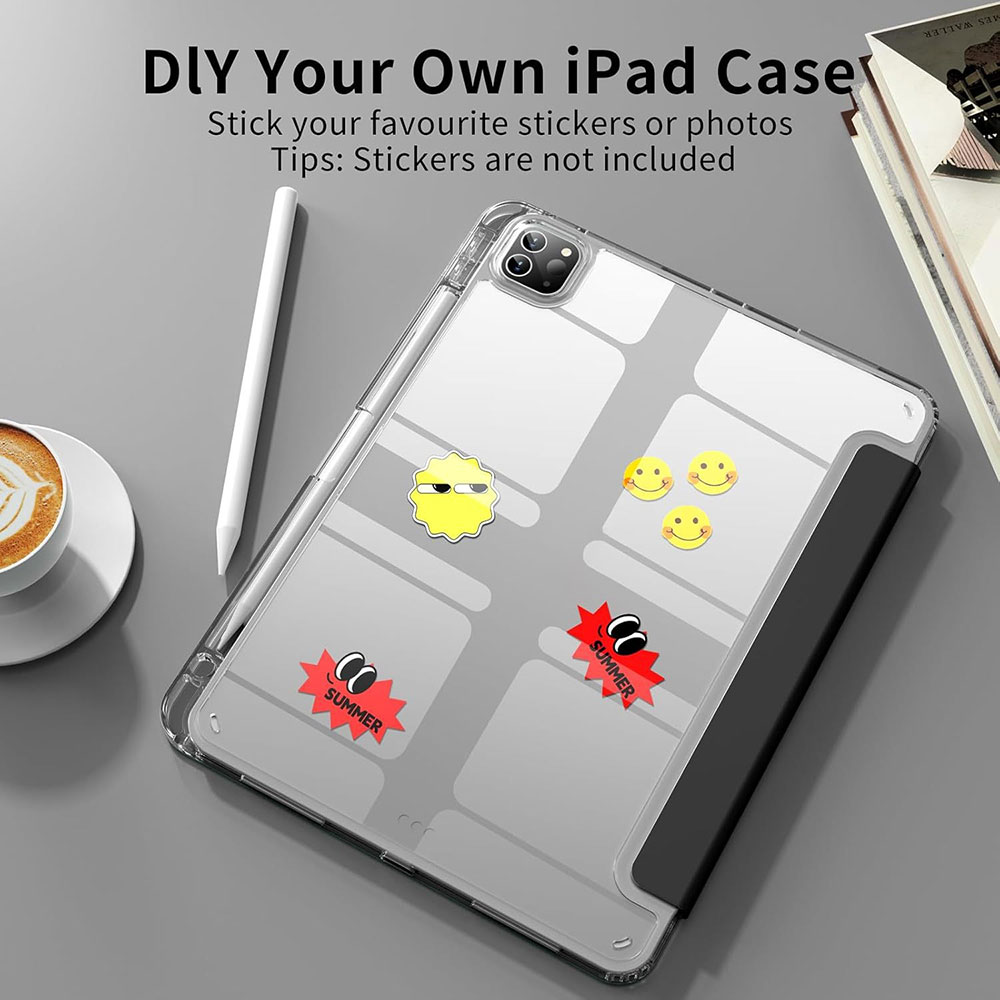 Custom Logo Clear Shockproof Case for iPad Mini 8.3" | Tri-Fold Stand | Sleep/Wake | Pencil Slot | OEM Packaging