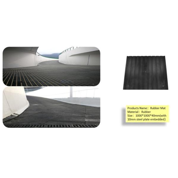 Black Horse Rubber Mat Impact Resistant Surface Thickness 40mm
