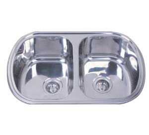 Wholesale 180MM Stainless Steel Double Bowl Sink With Rounded Corners Drop In from china suppliers