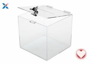 Wholesale Fashion Acrylic Charity Box / Transparent Acrylic Donation Box With Lock from china suppliers