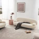 Italian Minimalist Modern Fabric Sofa Set Curved Armrests Leisure Single Sofa