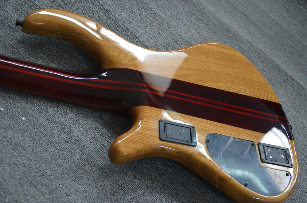 4 string electric bass guitar Natural Alder body Maple neck through body Rosewood fingerboard RIC custom bass guitar