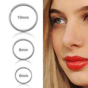 Wholesale New Arrival Surgical Steel 0.8mm Cartilage Piercing Stud Thin Small Nose Ring Hoop Fashion Jewelry from china suppliers