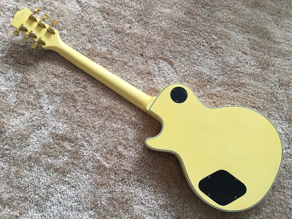 Custom guitar shop lp electric guitar Cream color 7 ply binding Ebony fingerboard Golden hardwares Grover tuner Randy Rh