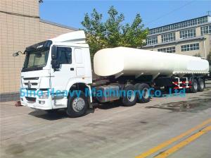 Wholesale White HOWO 2300L Tank Trailer Trucks , 42 m³ Diesel Semi Trailer Truck from china suppliers