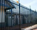 Steel Hercules Security Fencing Slanted Tubular Palisade Fences Ornamental