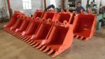 Strength Q355 Excavator Rock Bucket Customized Weight Hardox400 Teeth Yellow