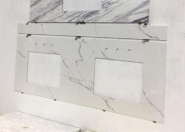 Volakas White Engineered Stone Vanity Tops 22" X 37" X 3/4 " For Bathroom