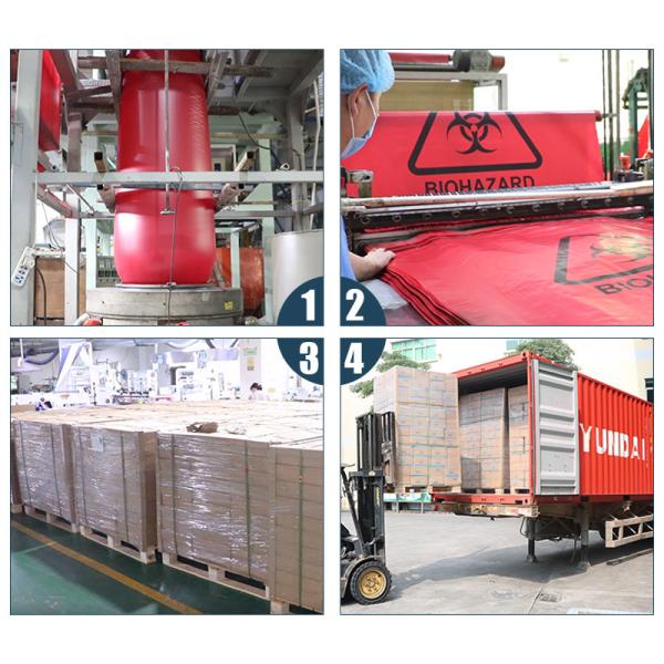 Red Isolation Infectious Biohazard Waste Bag High Density 17 Microns 40-45
