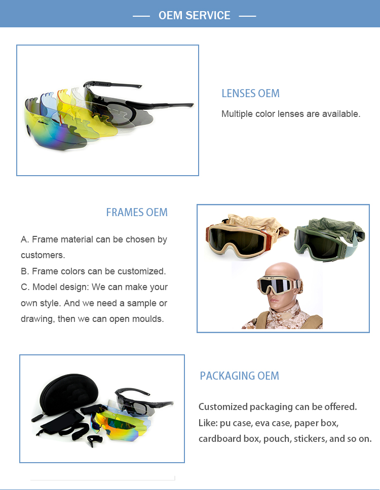 Anti-Impact Anti-Fog Uv400 Protective Sport Shooting Hunting Tactical Ballistic Goggles Military Eyeshield Safety Glasses