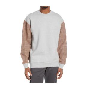 Wholesale Men Bold Plaid Sleeves Sweatshirt 80 Cotton 20 Polyester sweatshirt from china suppliers