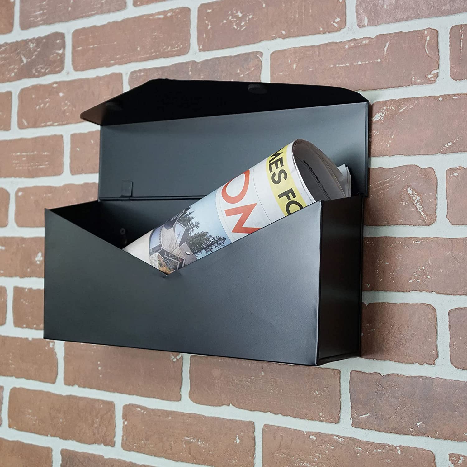 Wall Mount Locking Mailbox Waterproof Iron Mental Address Numbers Mail Box Outdoor