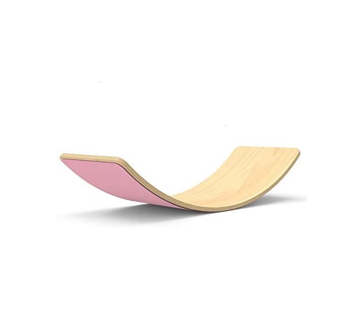 33.6inch Kid Yoga Board, Curvy Board , Wooden Rocker Board Wooden Rocker Wobble Balance Board