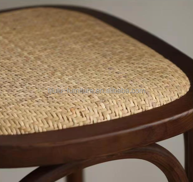 Brown Wooden Stackable Dining Chair for Rattan Wedding Ceremonies