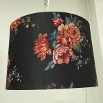 Printed flower velvet shade with copper inner