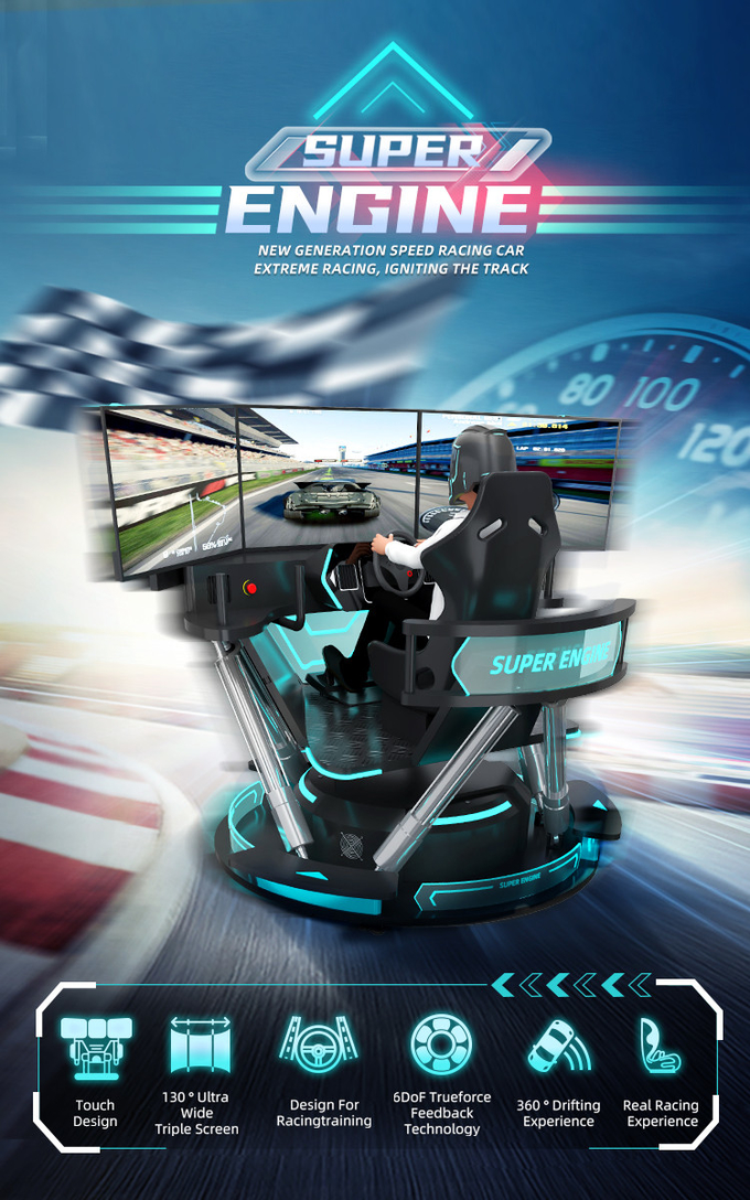 9d Vr 6 Dof Racing Car Simulator Virtual Reality Arcade Game Machine With 3 Screen