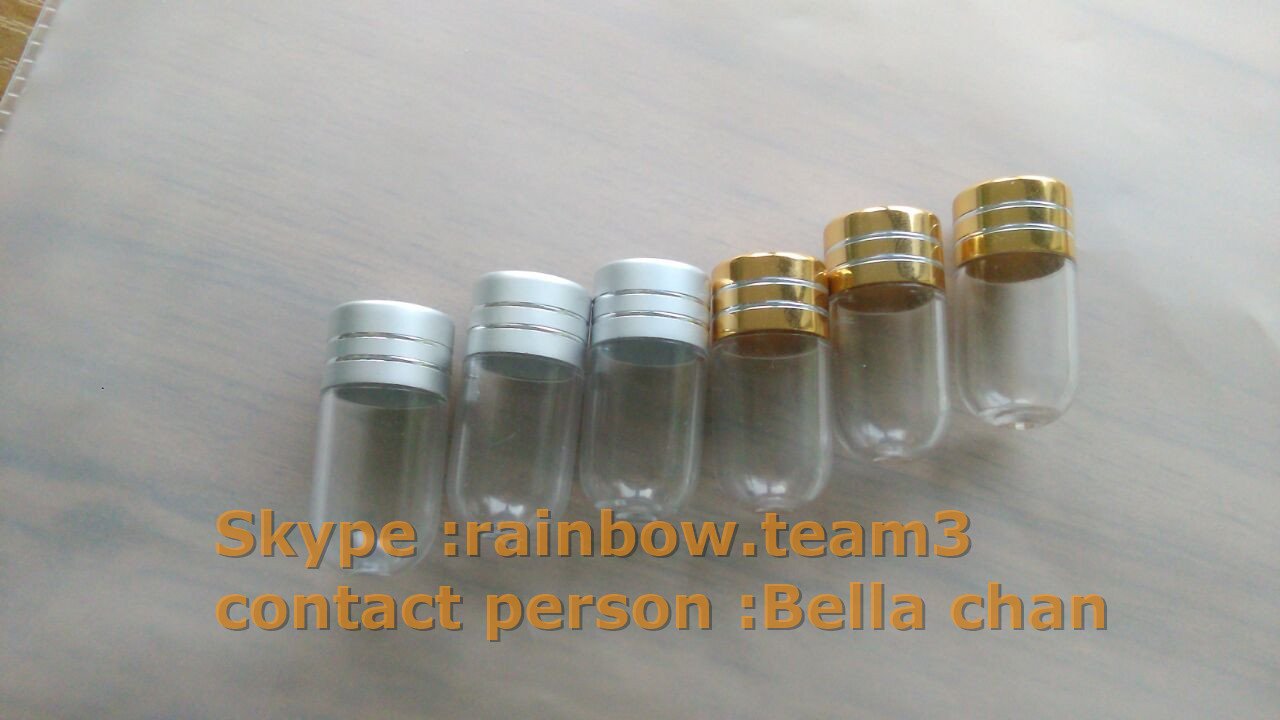 Empty plastic bottle for pill and capsules / Male enhancement pills bullet bottle with metal cap