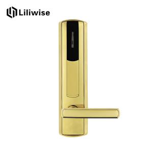 Wholesale Golden Hotel Room Door Locks With LED Indicating Light 285mm * 70mm from china suppliers