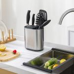 Modern Stainless Steel Knife Block Holder 18x11.5x19.4mm for Sustainable Kitchen