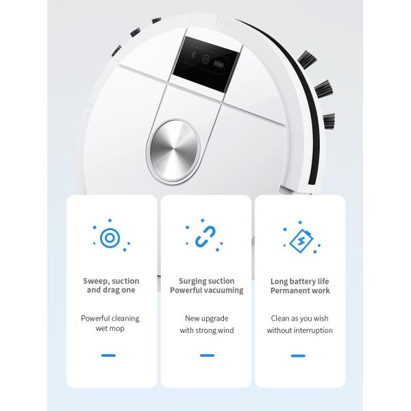 2000Pa-2499Pa 3 In 1 Automatic Sweeping Robot Brushless Motor