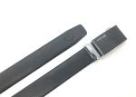 Black Color Mens Genuine Leather Dress Belt With Automatic Buckle Trim To Fit