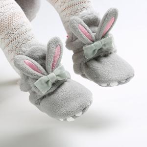 Wholesale Fancy 2019 winter Flannel warm cute rabbit infant girl crib socks baby booties from china suppliers